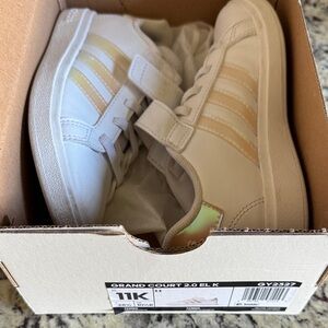 Adidas Kids Grand Court 2.0 EL K Sneakers - White and Tan